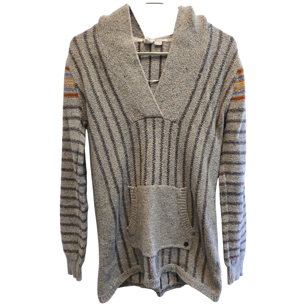 Roxy Gray and Orange Cowl Neck Sweater SZ M